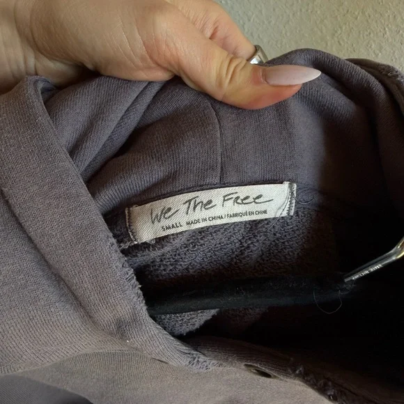 Free People Distressed Studded Hoodie Mauve - Picture 6 of 6